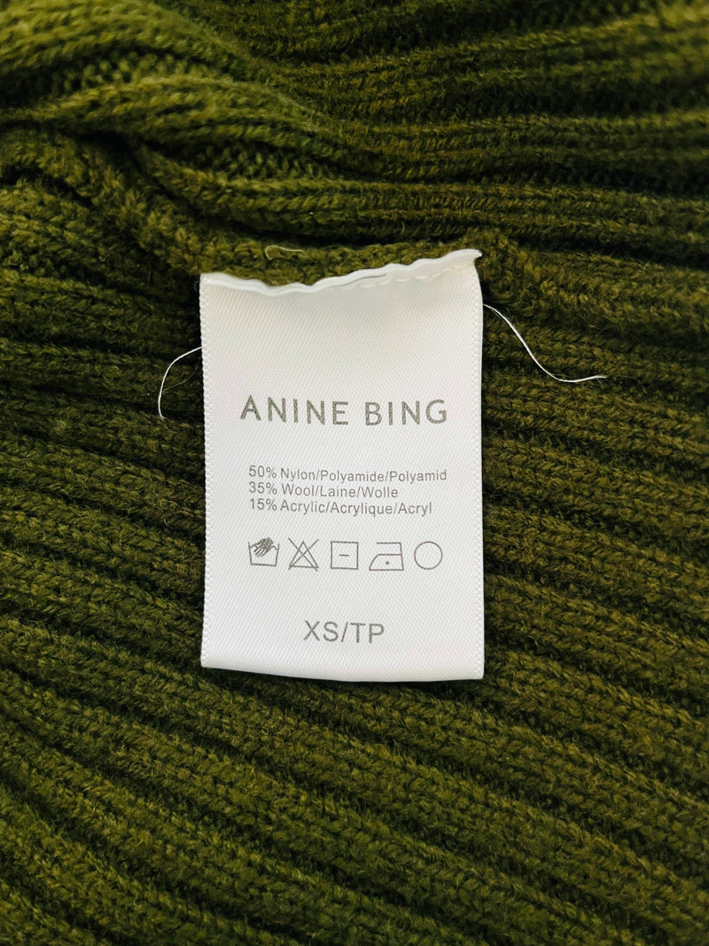 Anine Bing Ribbed Wool Blend Dress. Size XS