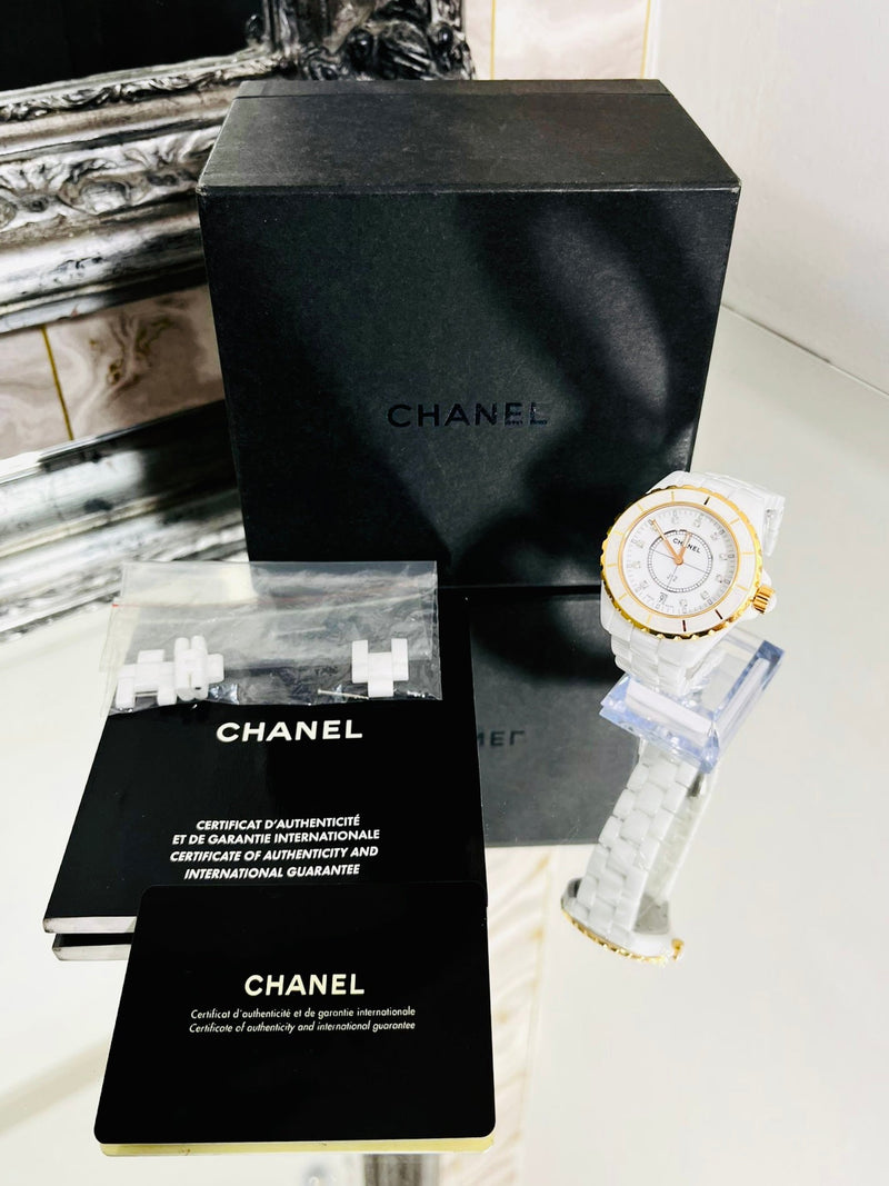 Chanel J12 Watch 18k Rose Gold, Diamond & Ceramic