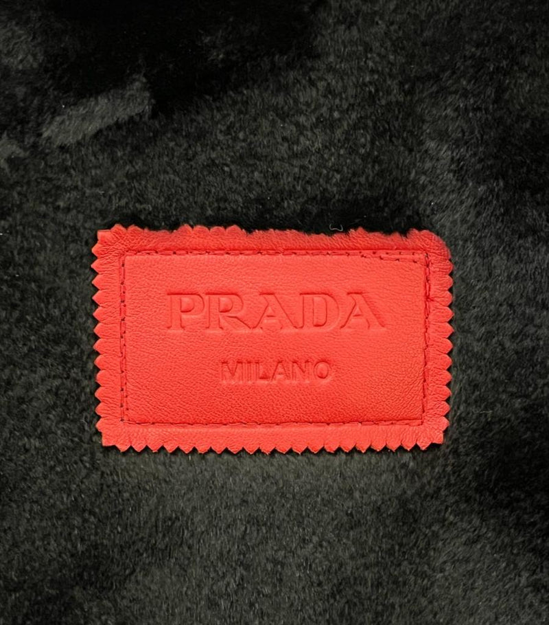 Prada Custom Painted Leather & Mink Fur Biker Jacket. Size M