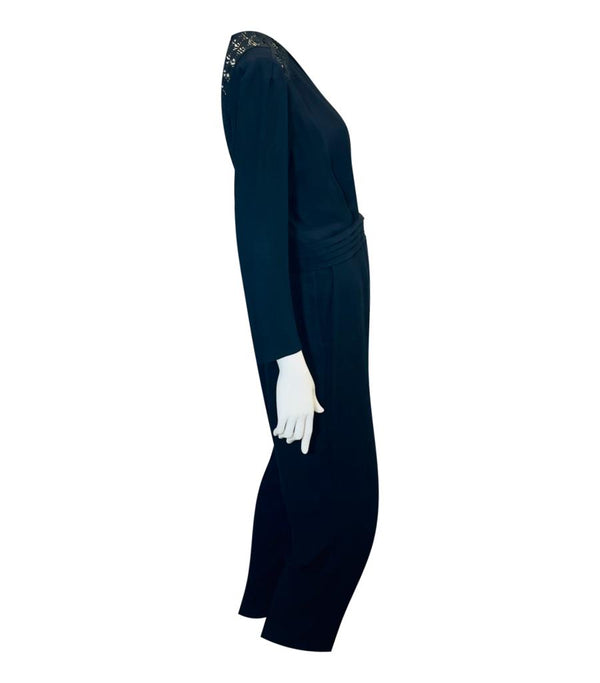 Sandro Lace-Panelled Wrap Jumpsuit. Size 40FR