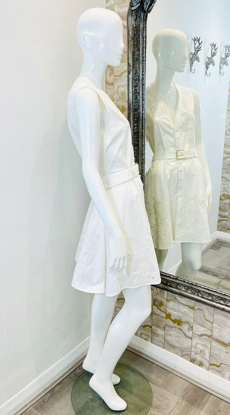 Roberto Cavalli Embroidered Cotton Dress. Size 44IT