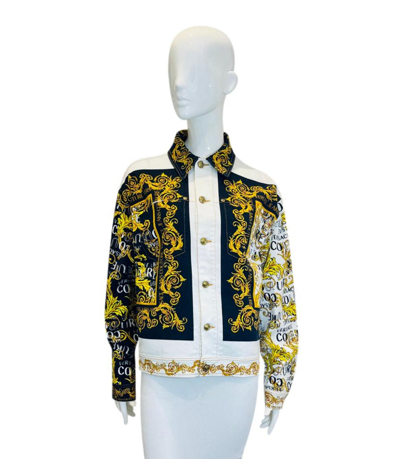 Versace Jeans Couture Logo Printed Denim Jacket. Size 44IT