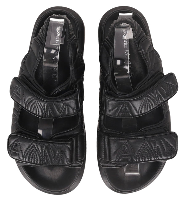 Alexander McQueen Leather Velcro Sandals. Size 40