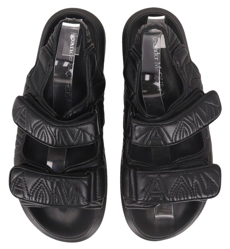 Alexander McQueen Leather Velcro Sandals. Size 40