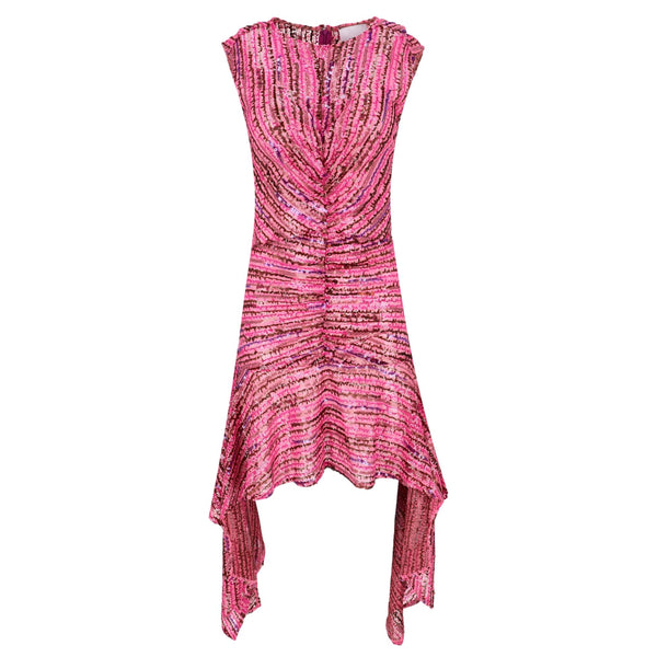 Aknvas Sequin-Embellished With Asymmetrical Hemline. Size 2US