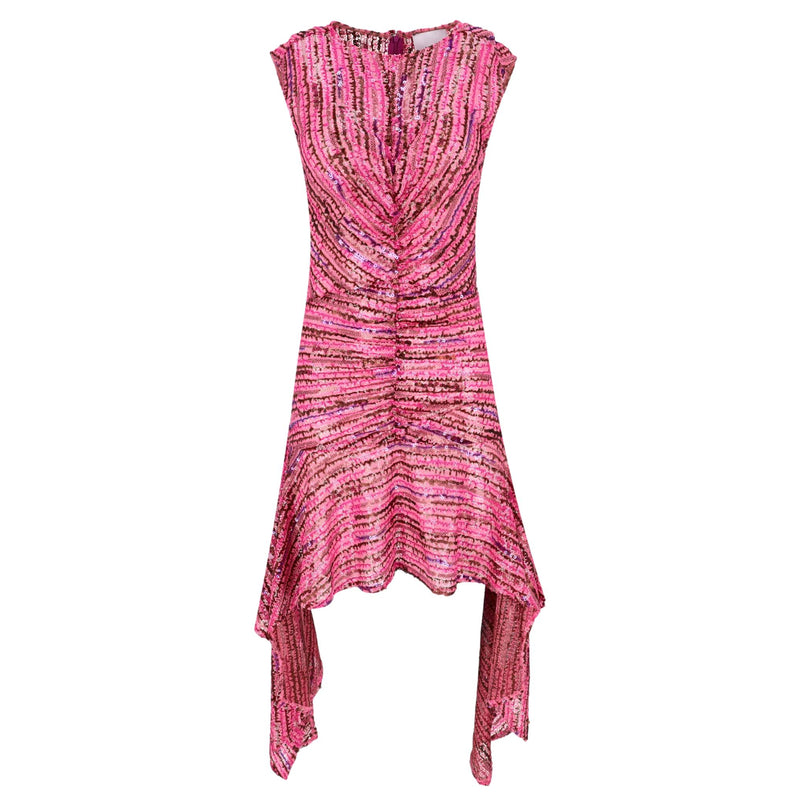 Aknvas Sequin-Embellished With Asymmetrical Hemline. Size 2US