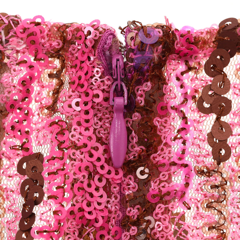 Aknvas Sequin-Embellished With Asymmetrical Hemline. Size 2US