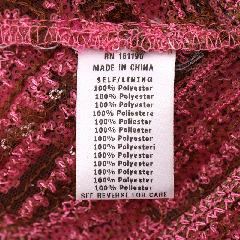 Aknvas Sequin-Embellished With Asymmetrical Hemline. Size 2US