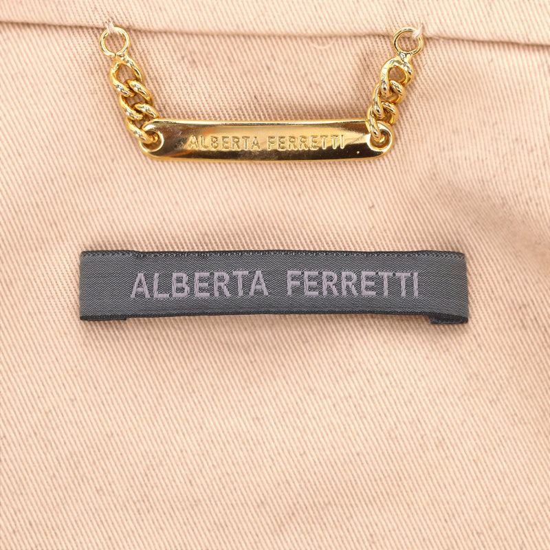 Alberta Ferretti Belted Cotton-Blend Jacket. Size 40IT