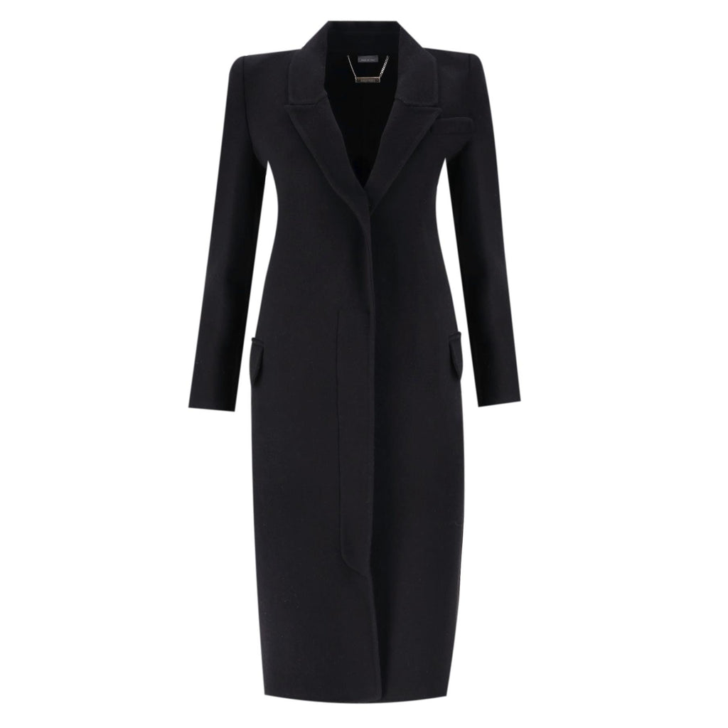 Alexander McQueen Single-Breasted Long Wool Coat. Size S – Shush