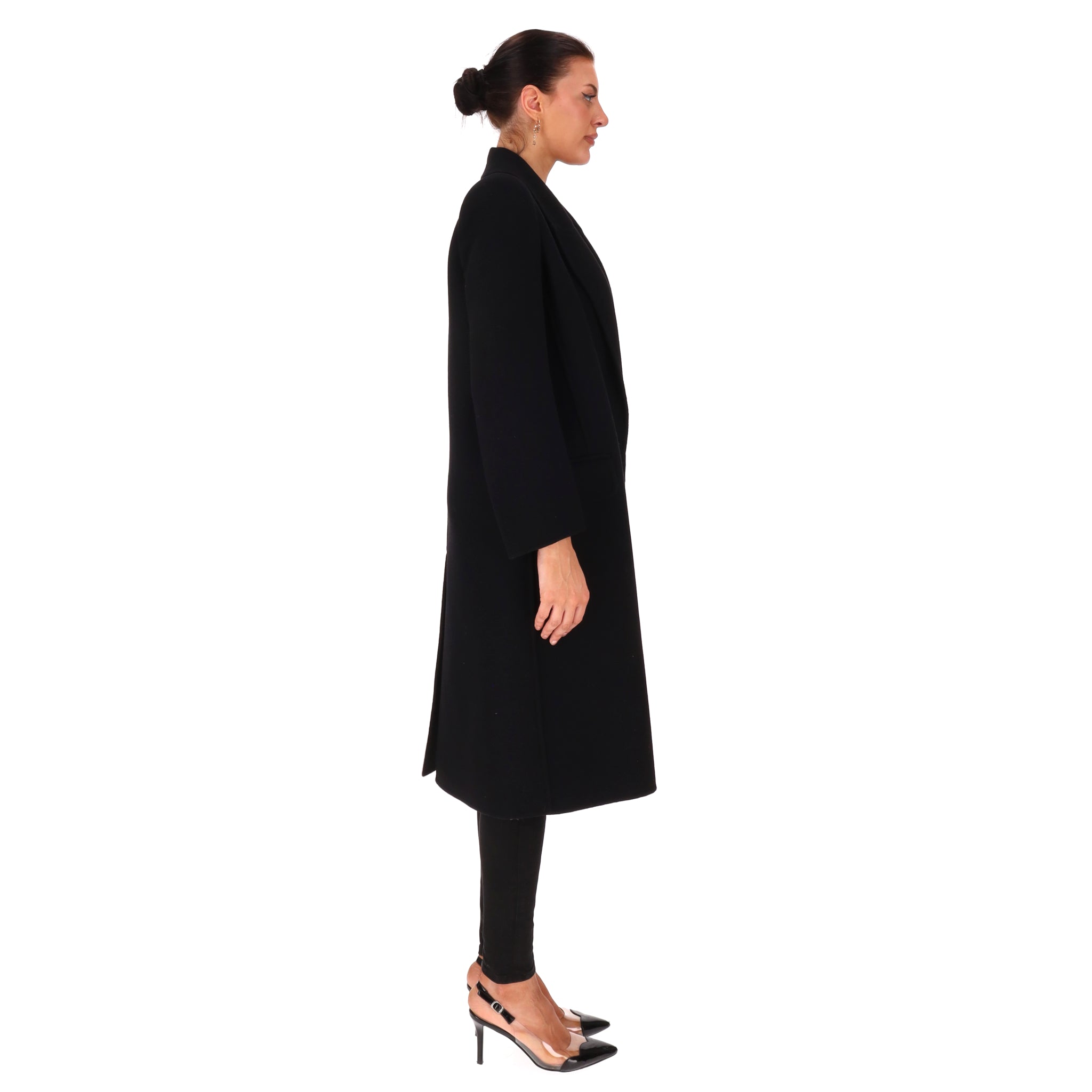 Alexander McQueen Single-Breasted Long Wool Coat. Size S – Shush