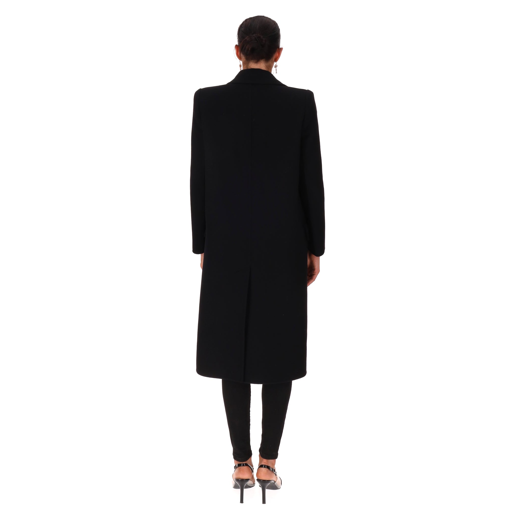 Alexander McQueen Single-Breasted Long Wool Coat. Size S – Shush