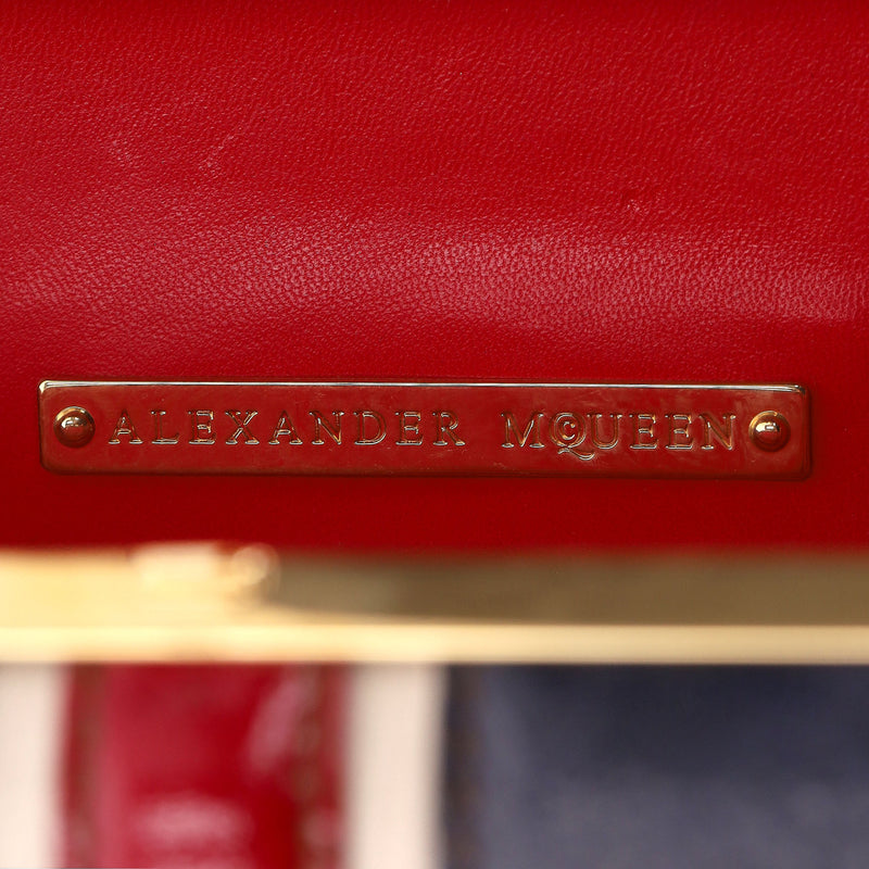 Alexander McQueen Leather Union Jack Skull Box Clutch Bag