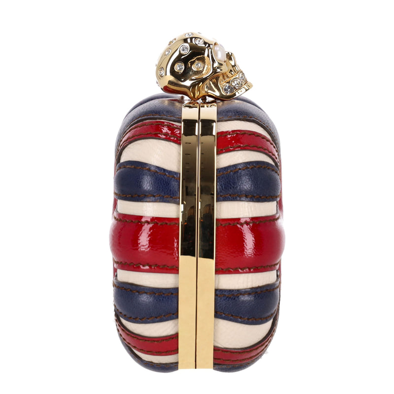 Alexander McQueen Leather Union Jack Skull Box Clutch Bag