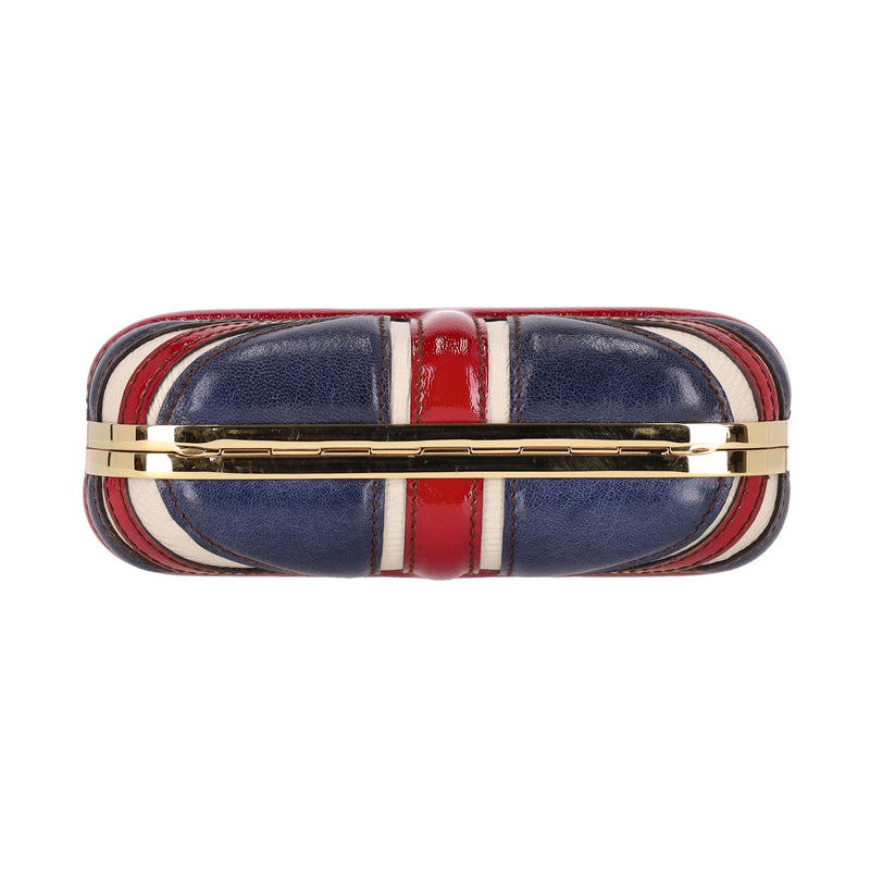 Alexander McQueen Leather Union Jack Skull Box Clutch Bag