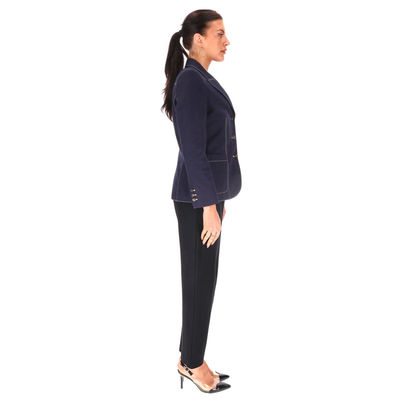 Alexander McQueen Contrast-Stitch Cotton Blazer.Size 42IT