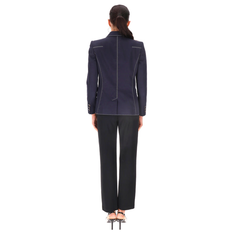 Alexander McQueen Contrast-Stitch Cotton Blazer.Size 42IT