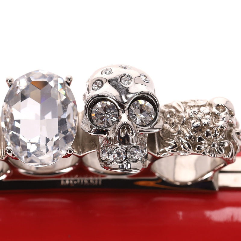Alexander McQueen Patent Leather Skull Knuckle Box Clutch Bag