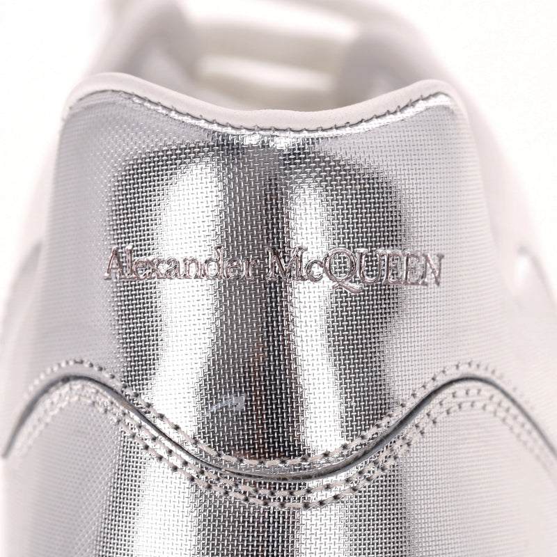 Alexander McQueen Sprint Runner Leather Sneakers With Metallic Panels. Size 42
