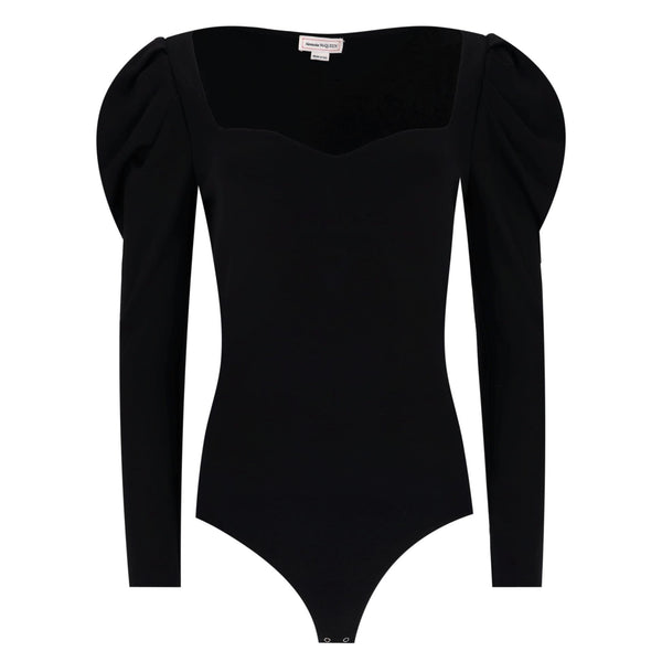 Alexander McQueen Puffed-Sleeve Jersey Bodysuit. Size 42IT