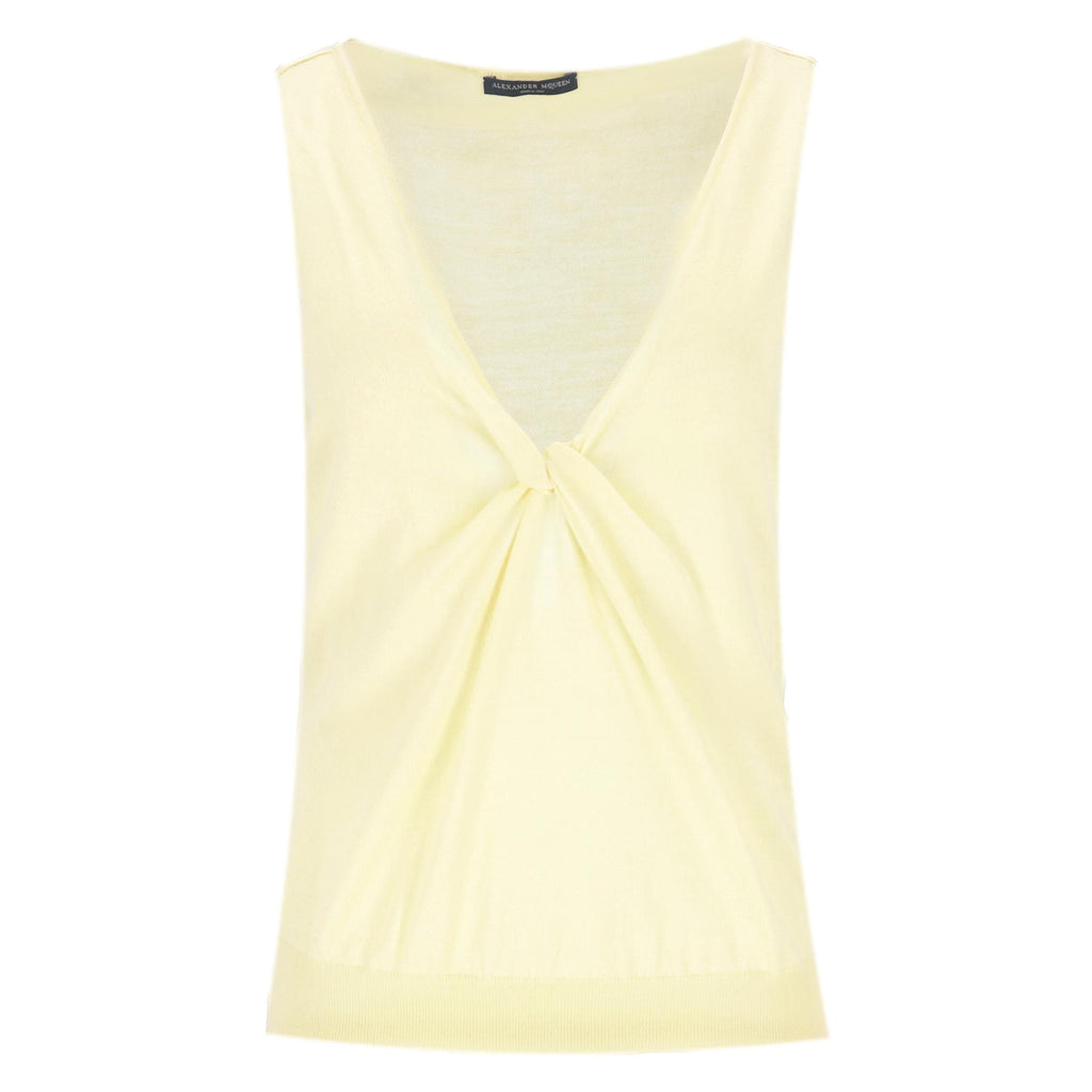 Alexander McQueen Cashmere, Wool & Silk Blend Knot Detail Top