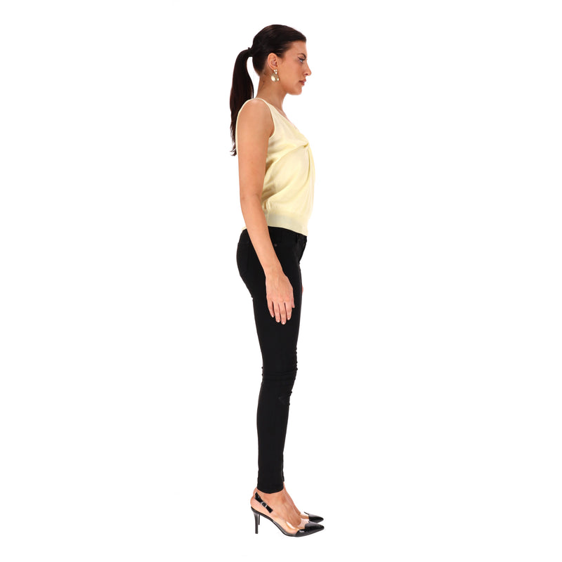 Alexander McQueen Cashmere, Wool & Silk Blend Knot Detail Top. Size M