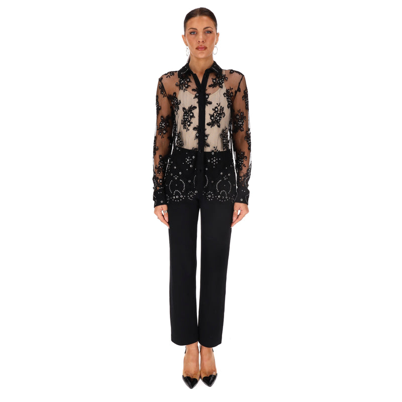Alexander Wang Lace & Grommet  Blouse.Size 2