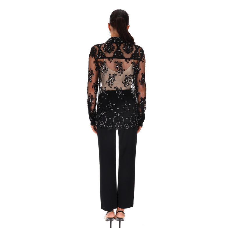 Alexander Wang Lace & Grommet  Blouse.Size 2