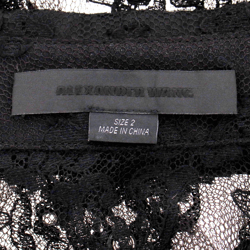 Alexander Wang Lace & Grommet  Blouse.Size 2