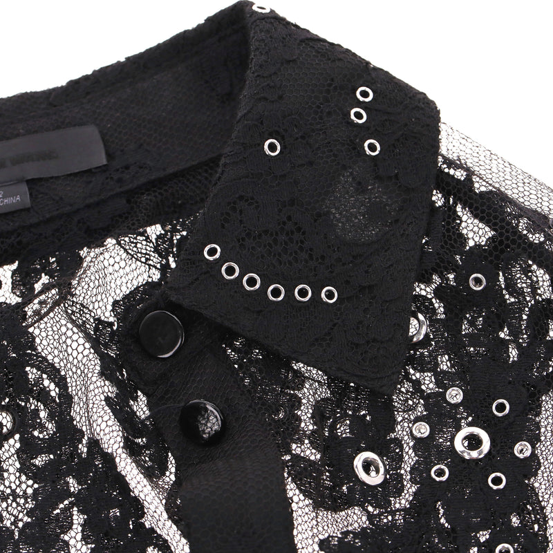 Alexander Wang Lace & Grommet  Blouse.Size 2