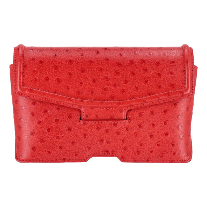 Alexander Wang Ostrich Embossed Leather Sunglasses Case/Clutch Bag