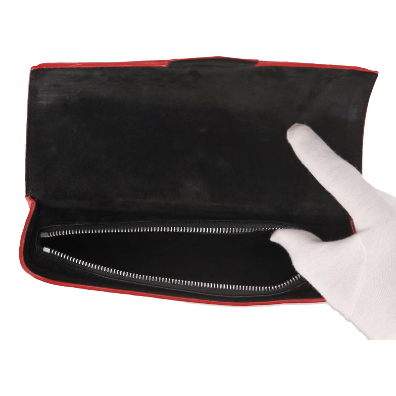 Alexander Wang Ostrich Embossed Leather Sunglasses Case/Clutch Bag