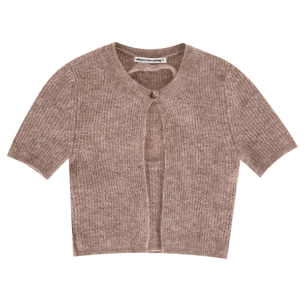Alexander Wang Alpaca Blend Cropped Twin-Set Cardigan. Size M