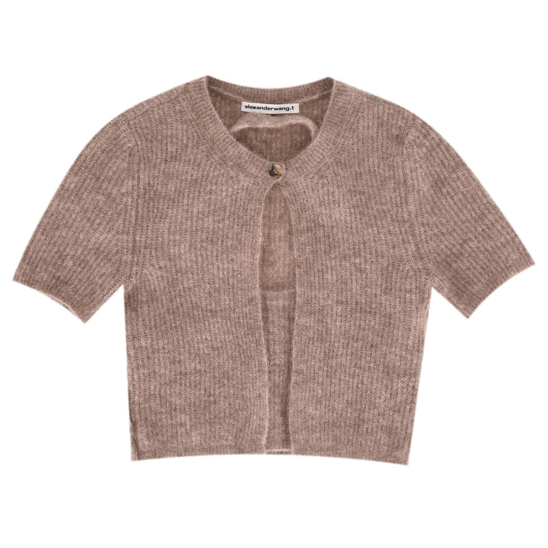 Alexander Wang Alpaca Blend Cropped Twin-Set Cardigan. Size M