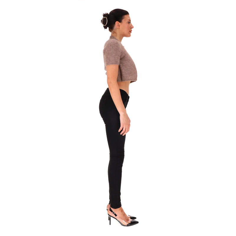 Alexander Wang Alpaca Blend Cropped Twin-Set Cardigan. Size M