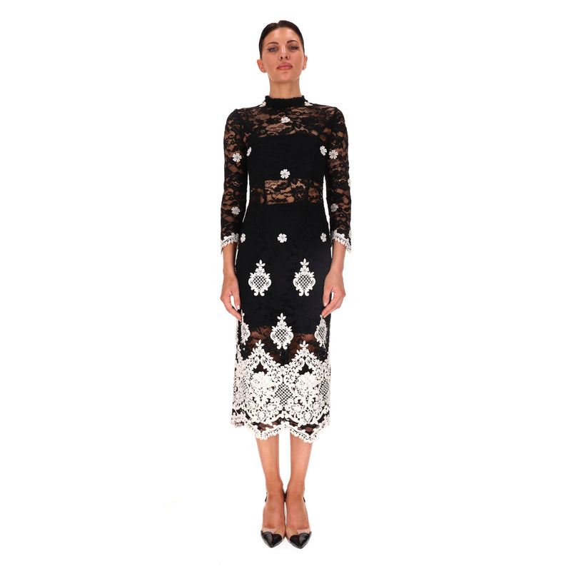 Alexis Floral Lace Detailed Midi Dress. Size M