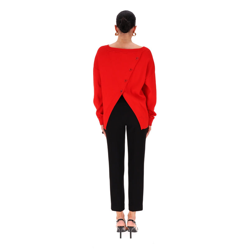 Alice + Olivia Button-Detailed Knitted Jumper. Size M