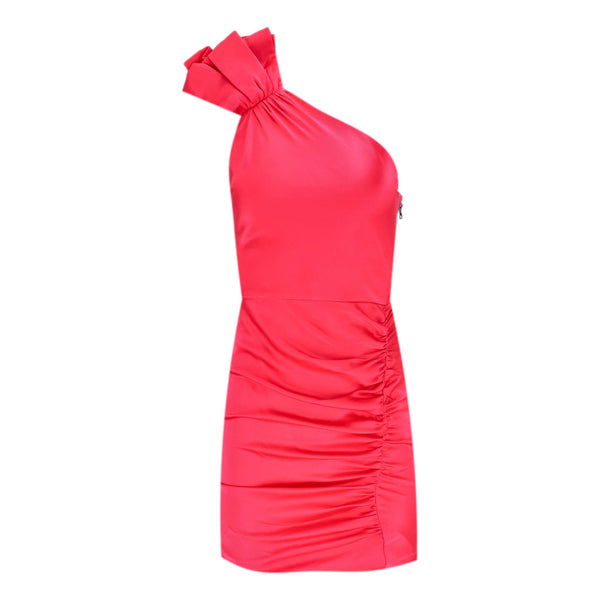 Alice + Olivia Malita One-Shoulder Ruched Silk Dress. Size S