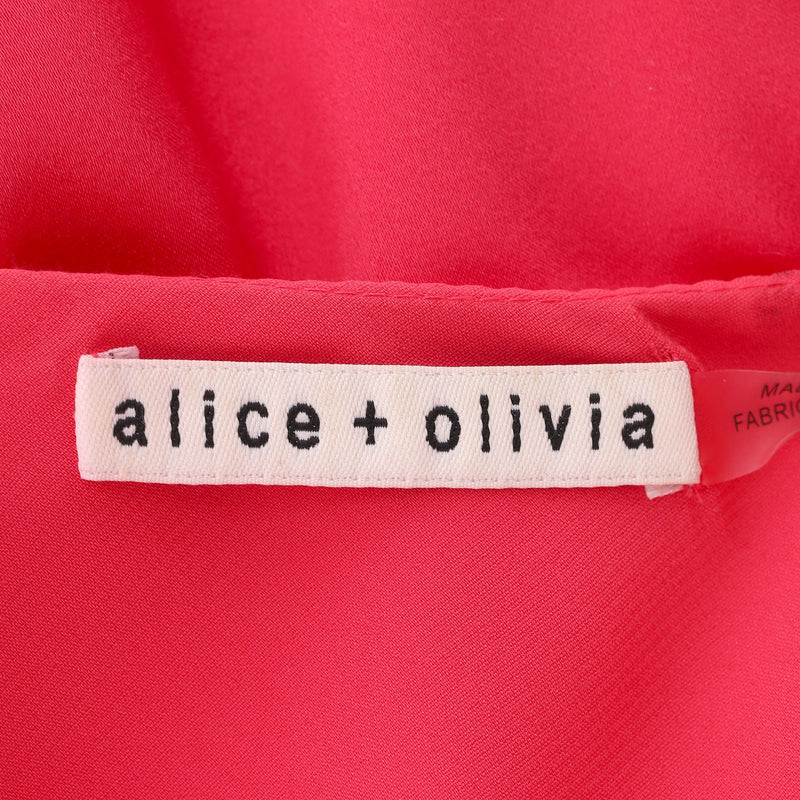 Alice + Olivia Malita One-Shoulder Ruched Silk Dress. Size S