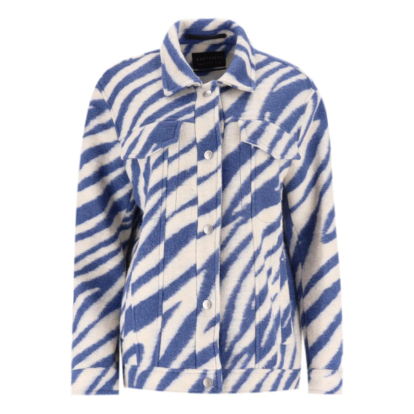 AllSaints Zebra Stripe Wool Shacket/Jacket. Size 12UK
