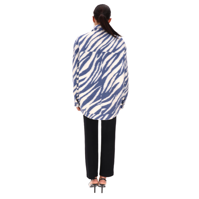 AllSaints Zebra Stripe Wool Shacket/Jacket. Size 12UK
