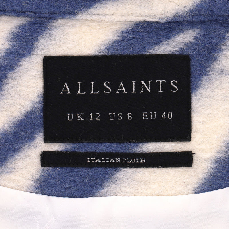 AllSaints Zebra Stripe Wool Shacket/Jacket. Size 12UK