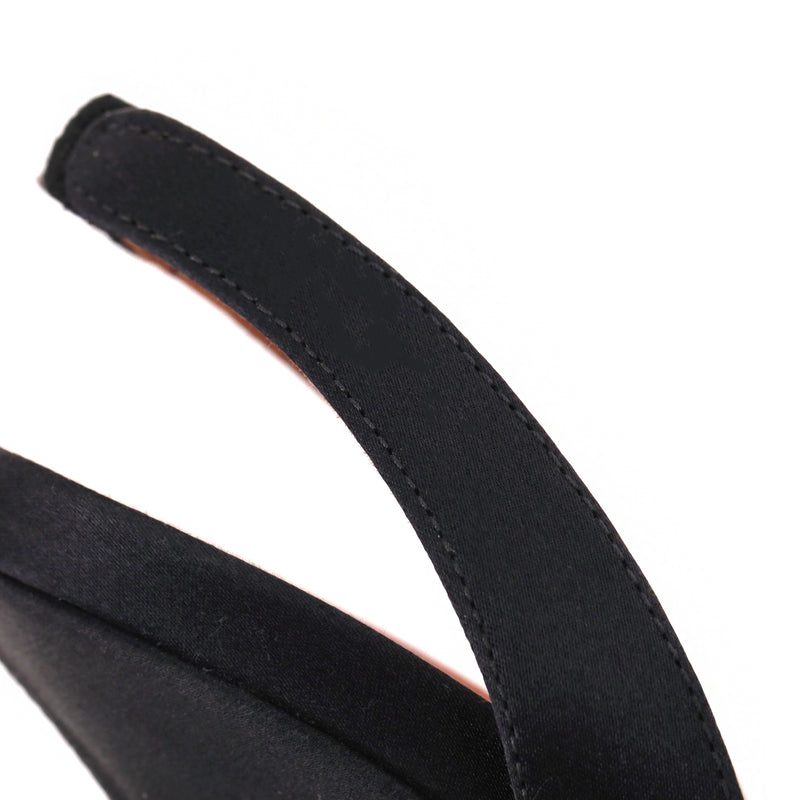 Amina Muaddi Jewelled Brooch Satin Slingback Heels. Size 35.5