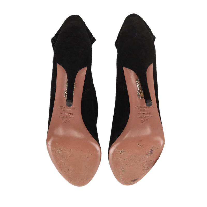 Aquazzura Babe 105 Suede Ankle Boots. Size 37.5