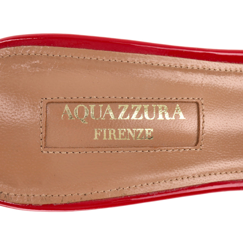 Aquazzura PVC Strap Patent Leather Sandals. Size 36