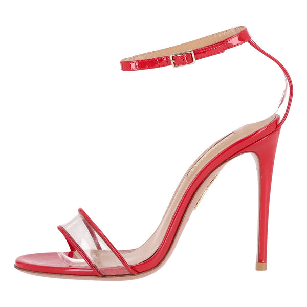 Aquazzura PVC Strap Patent Leather Sandals. Size 36