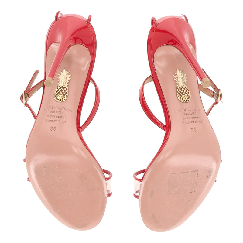 Aquazzura PVC Strap Patent Leather Sandals. Size 36