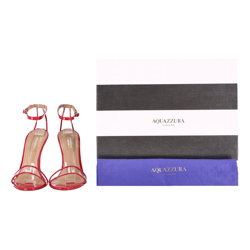 Aquazzura PVC Strap Patent Leather Sandals. Size 36