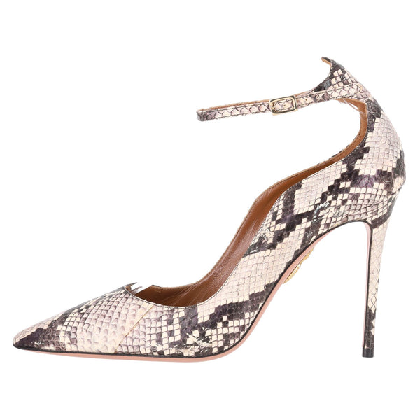 Aquazzura Dolce Vita Snakeskin Pumps. Size 39.5