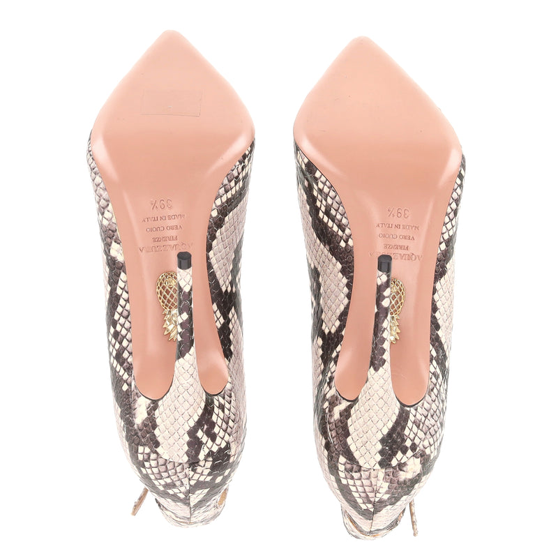 Aquazzura Dolce Vita Snakeskin Pumps. Size 39.5